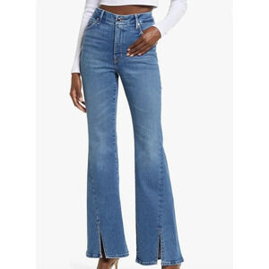 NWT New Good American Blue flare Leg Jeans women’s sz 14